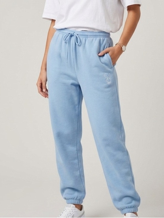 PLAYBOY Pants - PLAYBOY Light Blue Drawstring Joggers